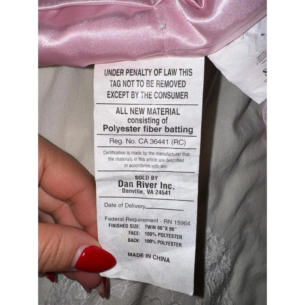Vtg 80's‎ Seventeen Pink Satin Pearl Twin Comforter Set Balletcore Princess Y2K